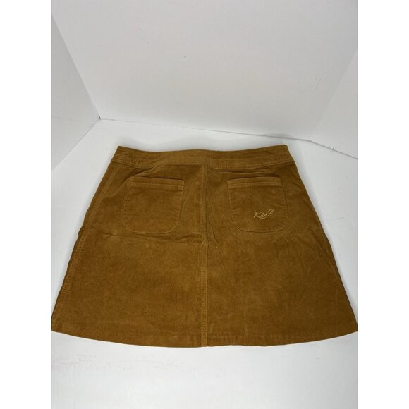 Kuhl Skirt Size 10 Streamline Rust Corduroy Cotton Stretch Snap Pockets - Picture 2 of 3